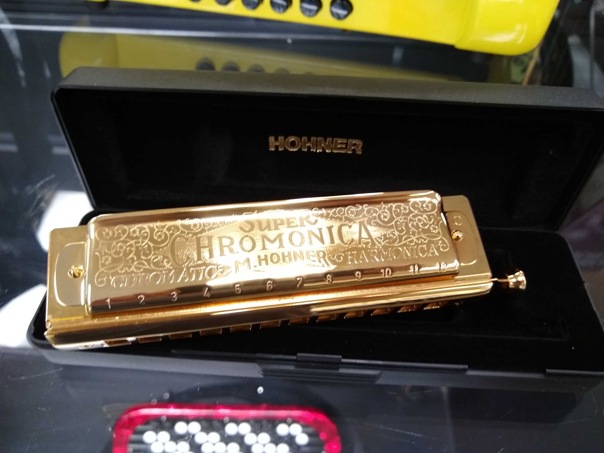 Hohner Super Chromonica key of C Gold Plated Harmonica