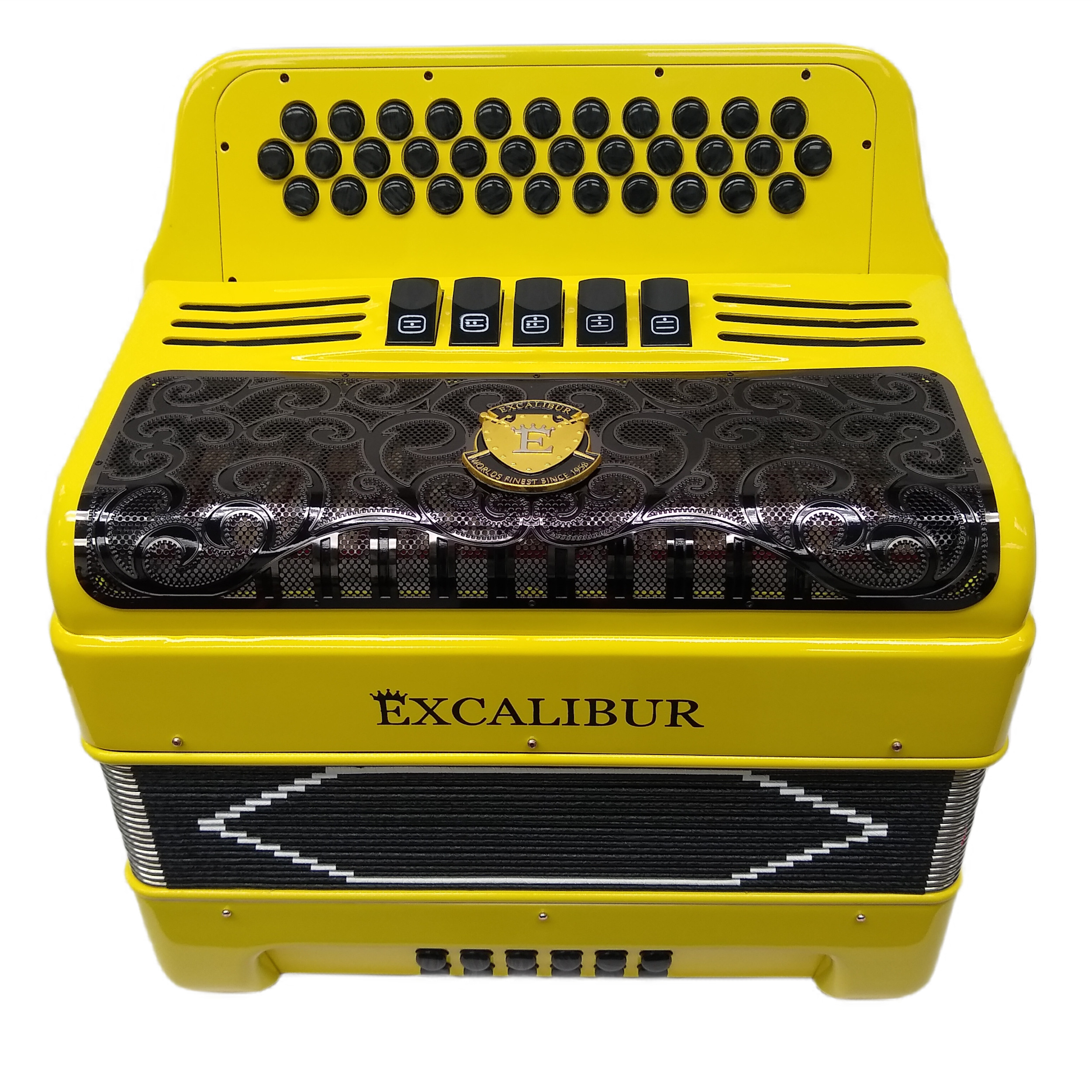 Excalibur PSI 34 Key LTD 5 Switch  Button Accordion Lambo Yellow