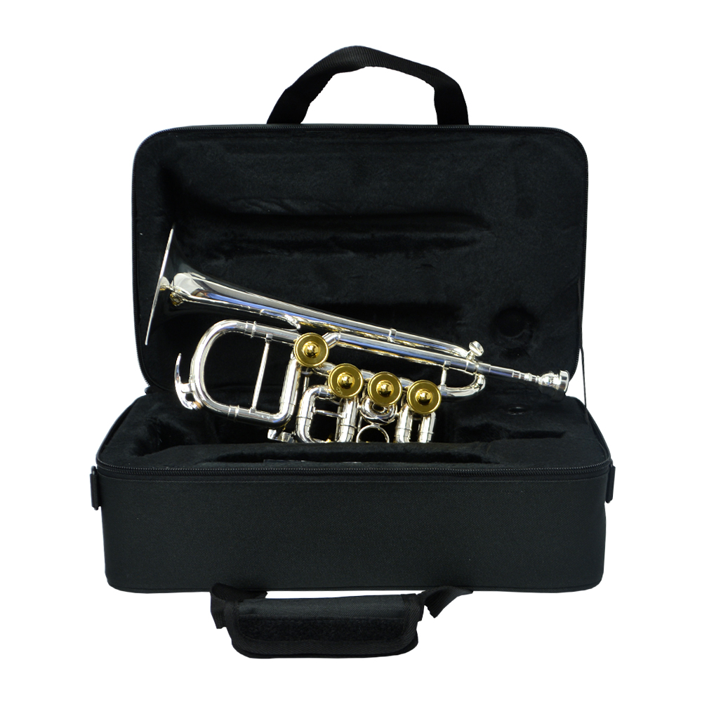 Schiller Elite Rotary Valve Piccolo Trumpet – Silver & Gold