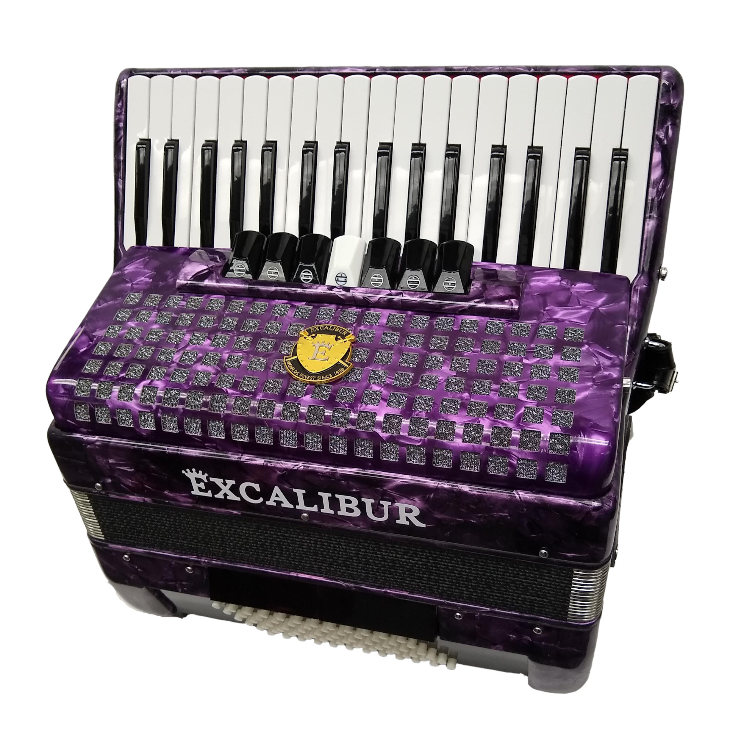 Excalibur Super Classic 72 Bass Piano Accordion Deep Purple