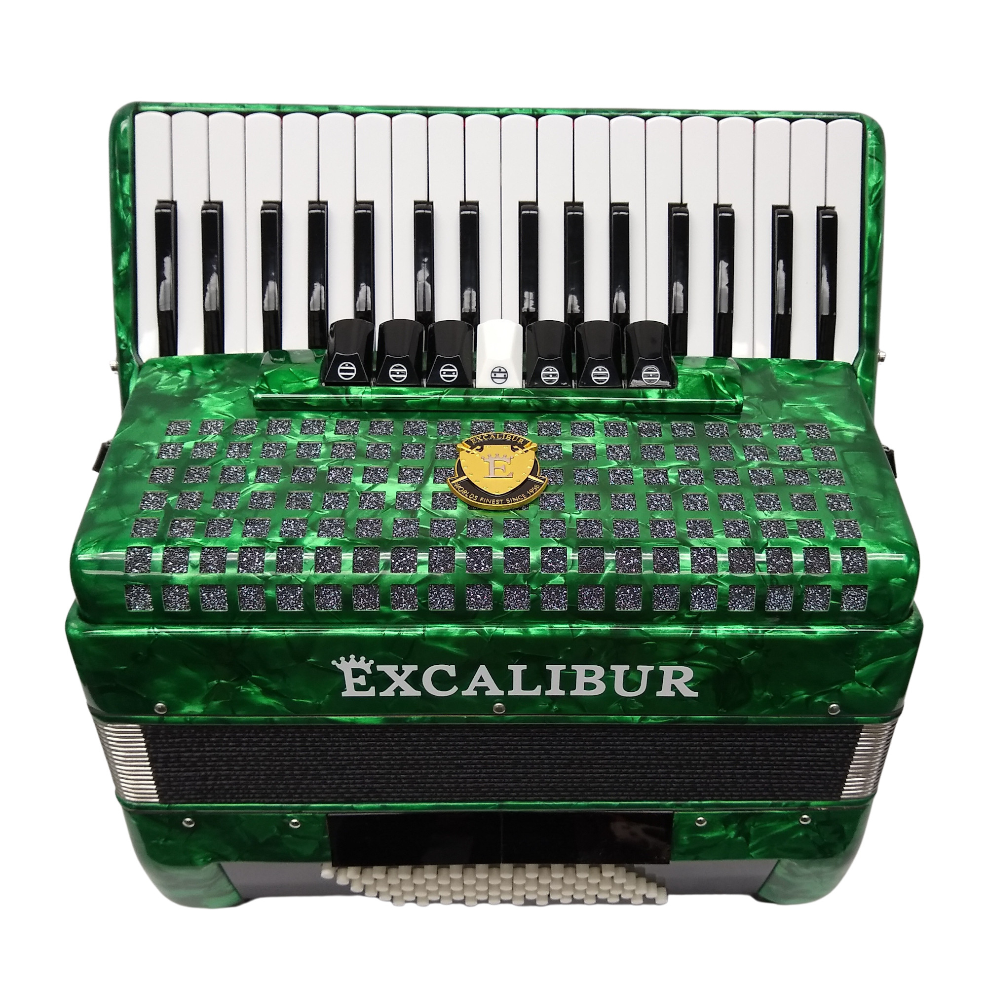 Excalibur Super Classic 72 Bass Piano Accordion Forest Green