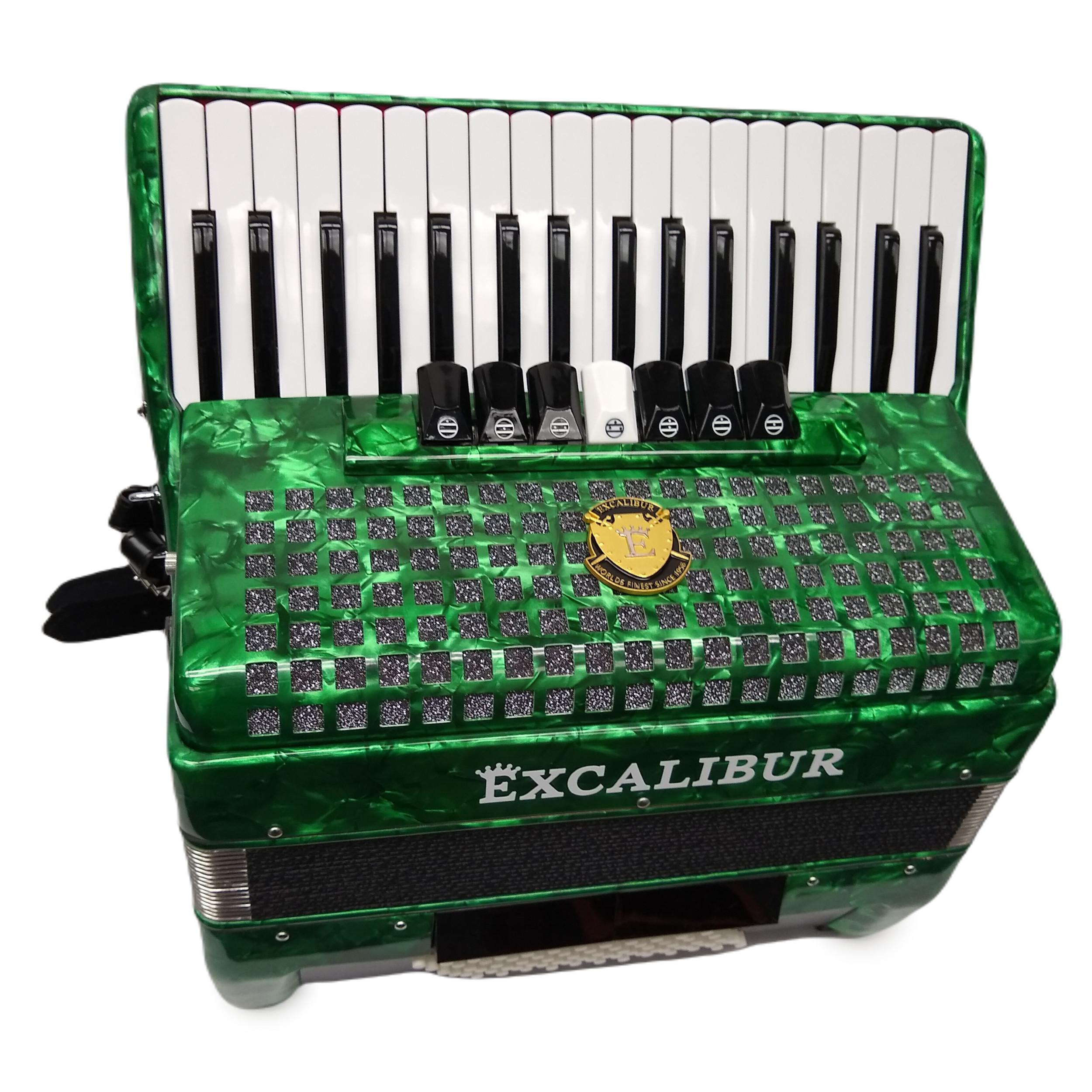 Excalibur Super Classic 72 Bass Piano Accordion Forest Green