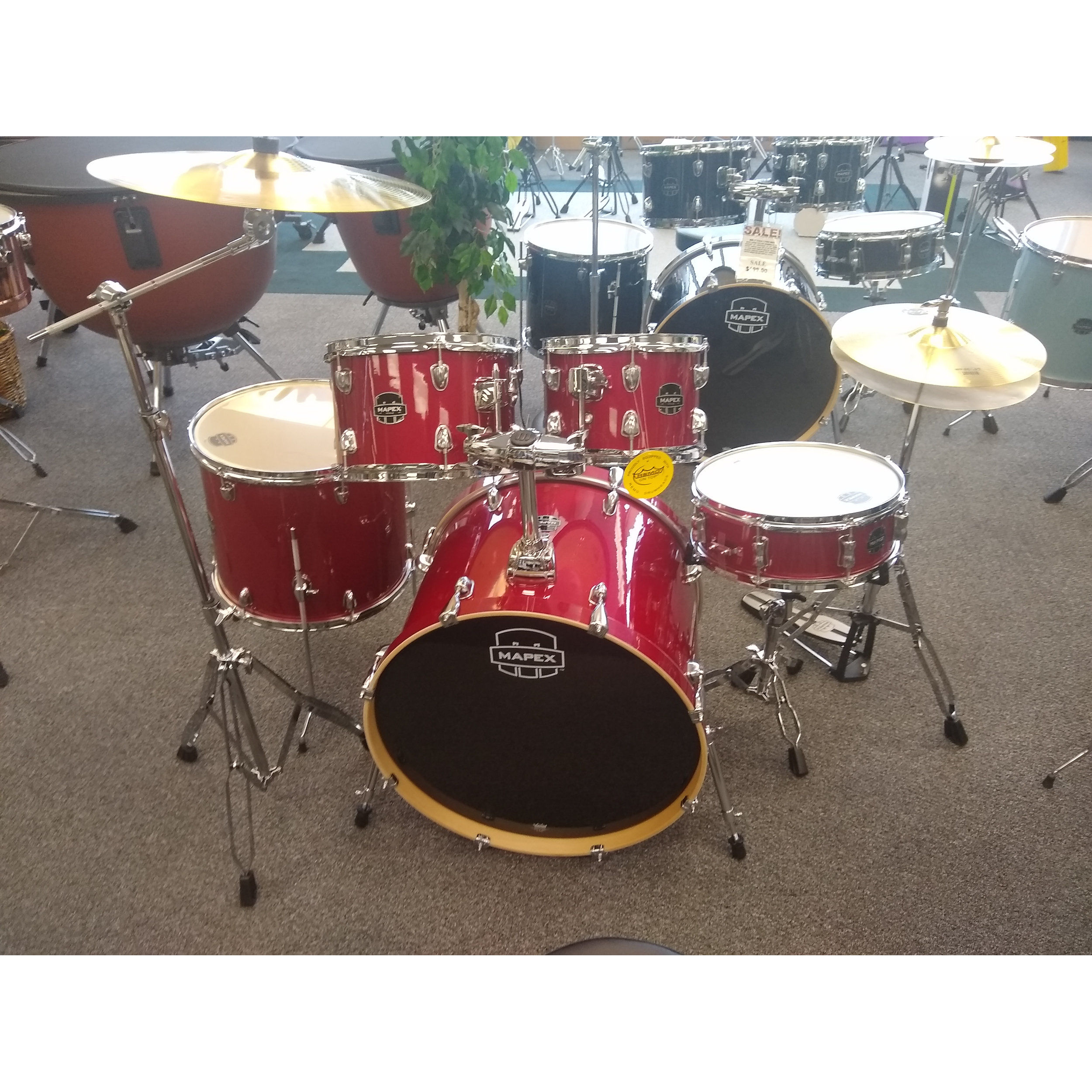 Mapex Venus 5 Piece Drumset PRO Package - Crimson Red Sparkle