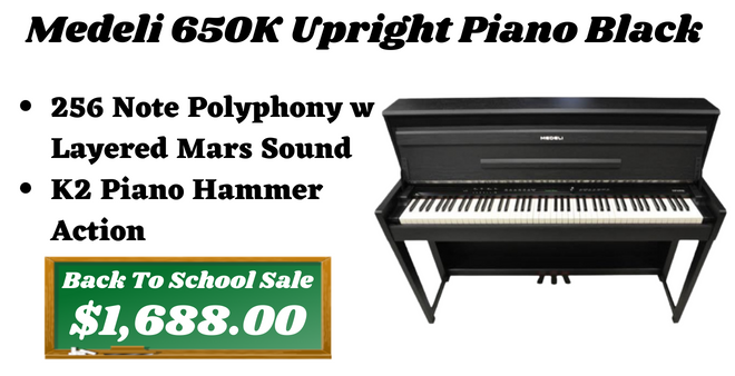 Medeli 650K Upright Piano Black