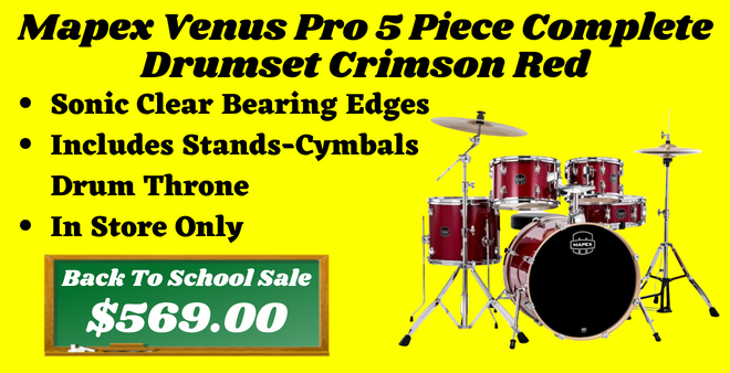 Mapex Venus Pro 5 Piece Complete Drumset Crimson Red