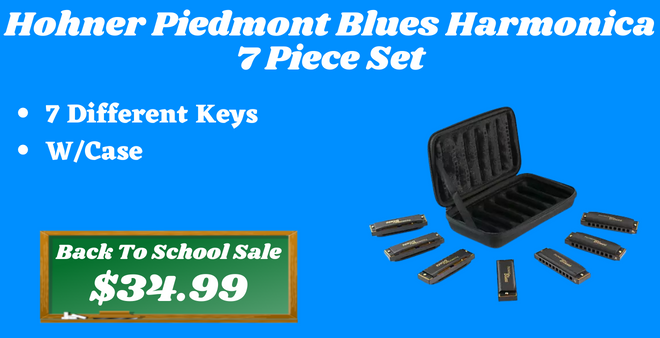 Hohner Piedmont Blues Harmonica 7 Piece Set