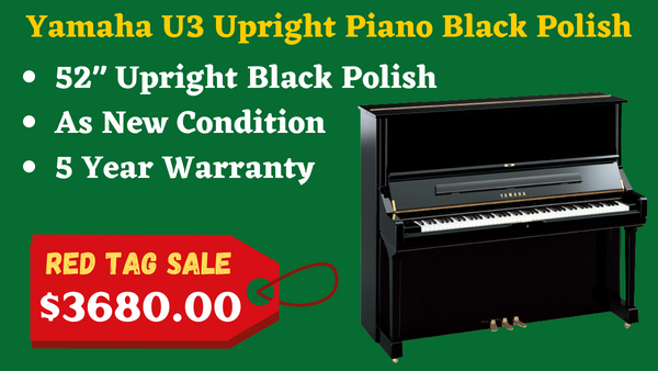 Yamaha U3 Upright Piano Black Polish
