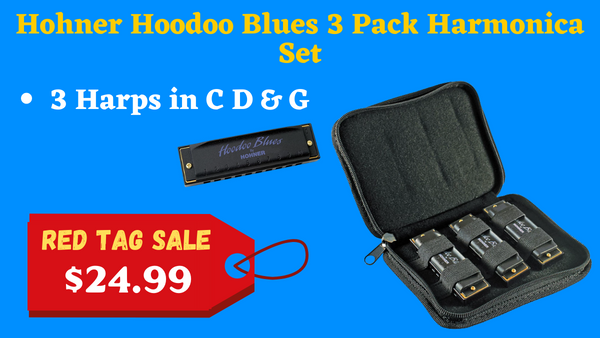 Hohner Hoodoo Blues 3 Pack Harmonica Set