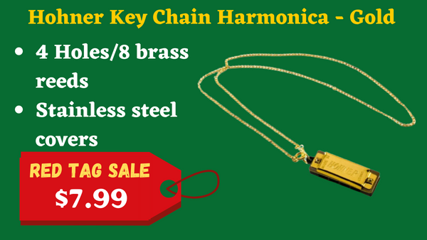 Hohner Key Chain Harmonica - Gold