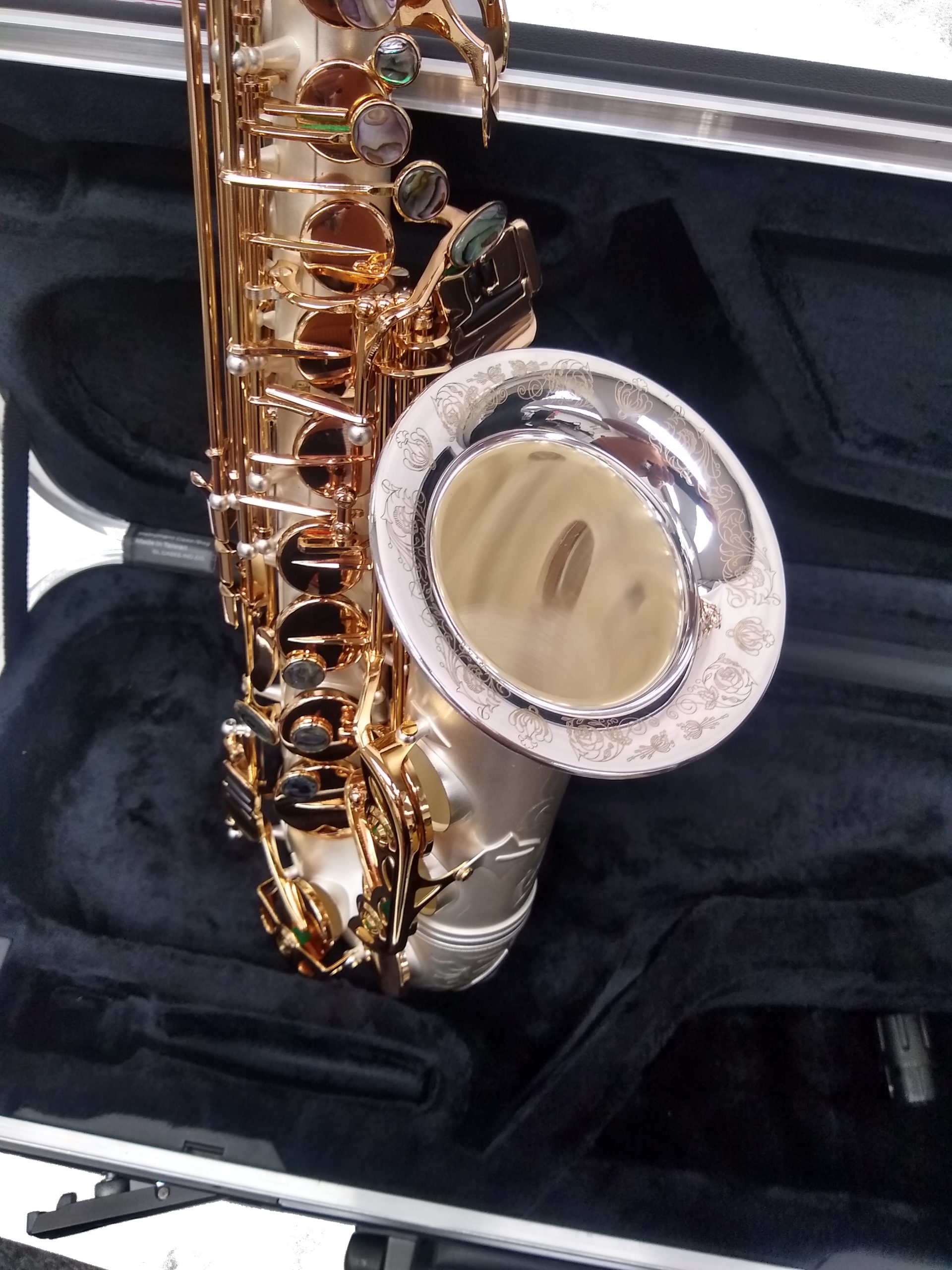 Schiller Elite V Alto Saxophone Satin Silver/Gold Keys Big Bell