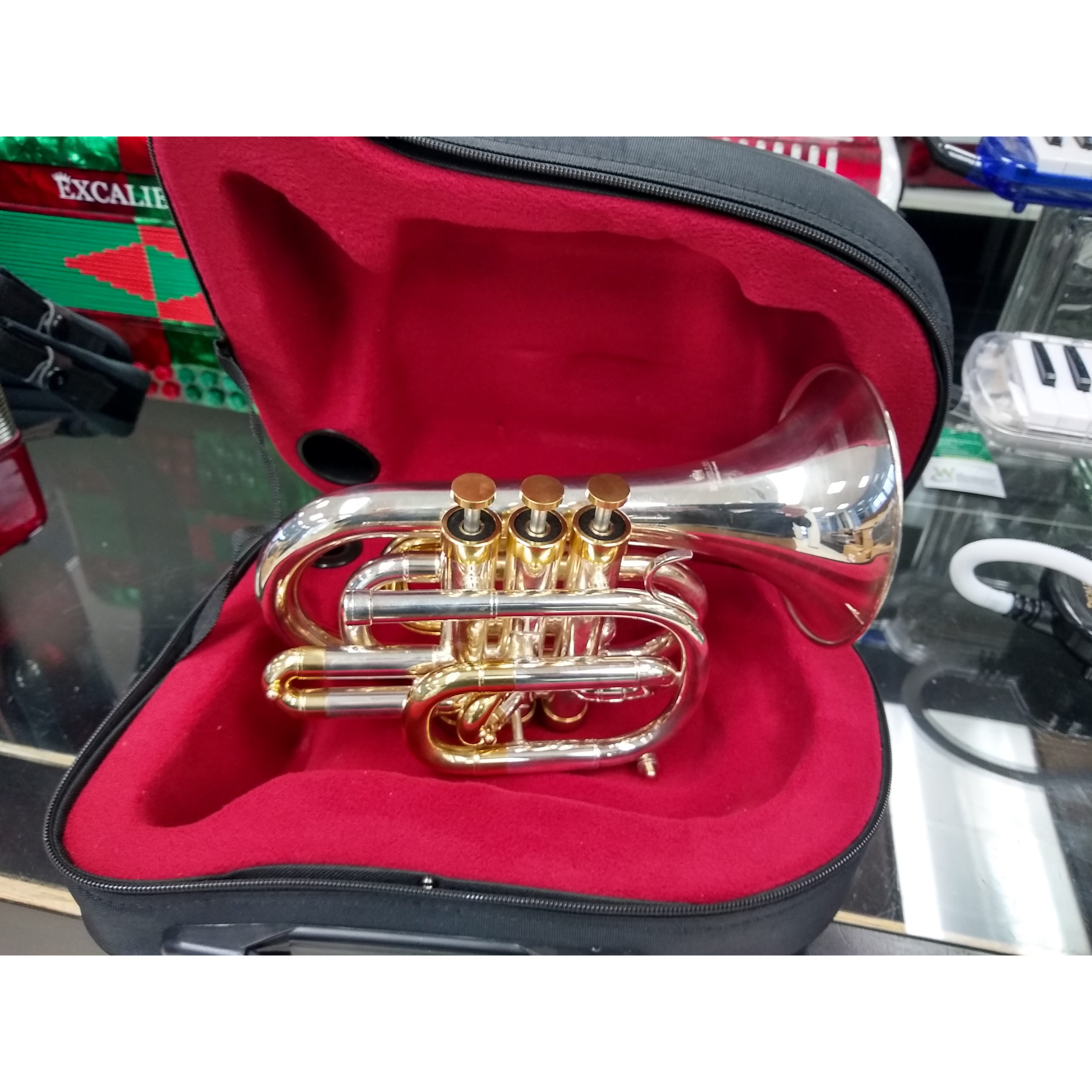 Schiller Centertone Pocket Trumpet Silver/Gold Bb