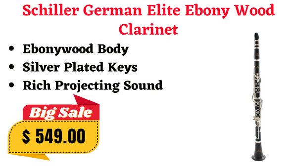 Schiller German Elite Grenadilla Wood Clarinet