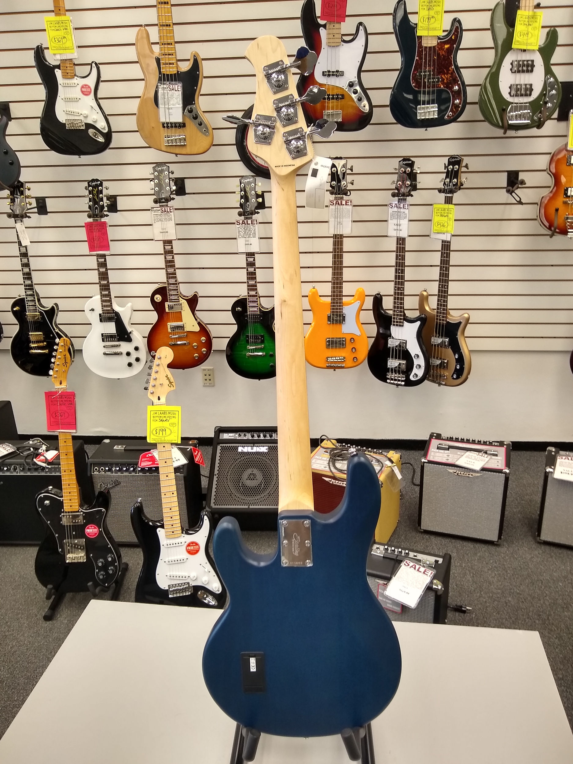 Sterling by Music Man Ray 34 Transparent Blue