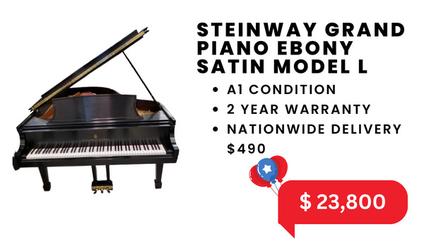 STEINWAY GRAND PIANO EBONY SATIN MODEL L