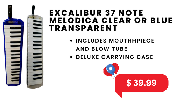 EXCALIBUR 37 NOTE MELODICA  CLEAR OR BLUE TRANSPARENT