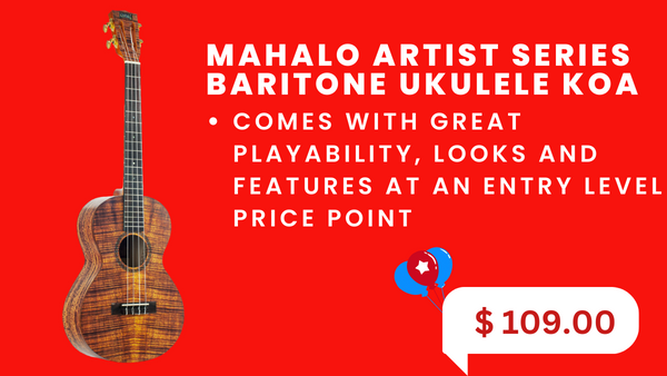 Mahalo Artist Series Baritone Ukulele Koa