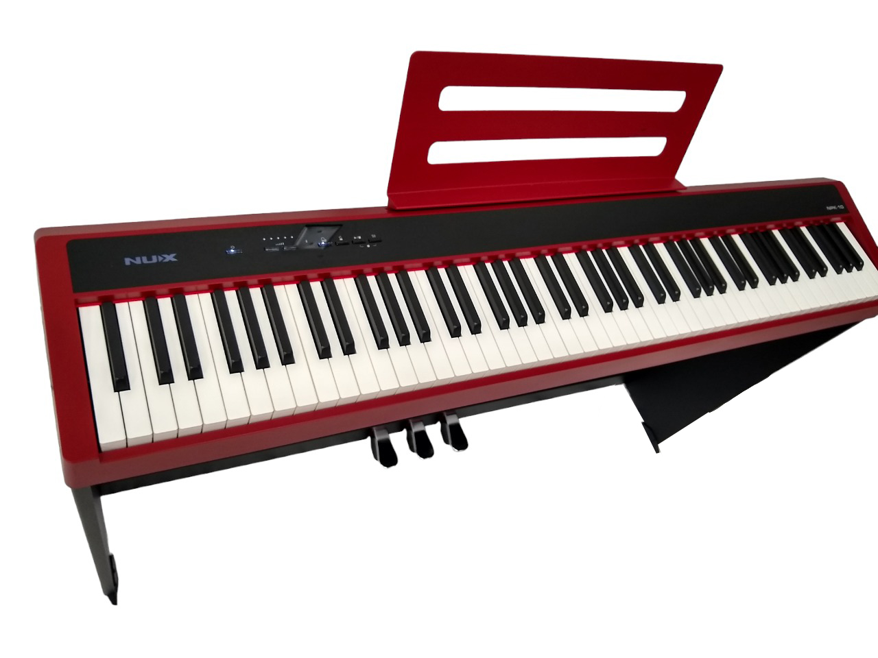 Nux Professional Digital Piano Nu-10 Ferrari Red W/Stand