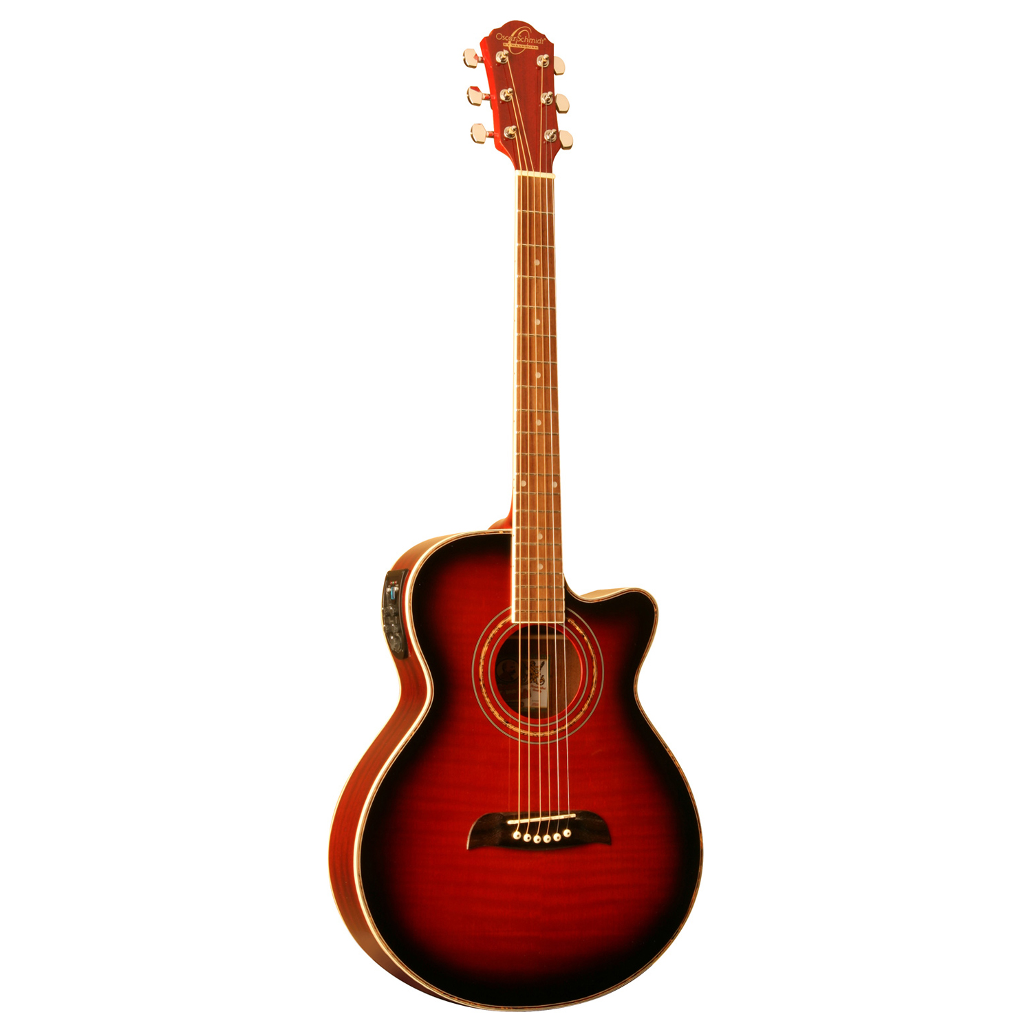Oscar Schmidt OG10CEF Concert Acoustic Guitar - Red