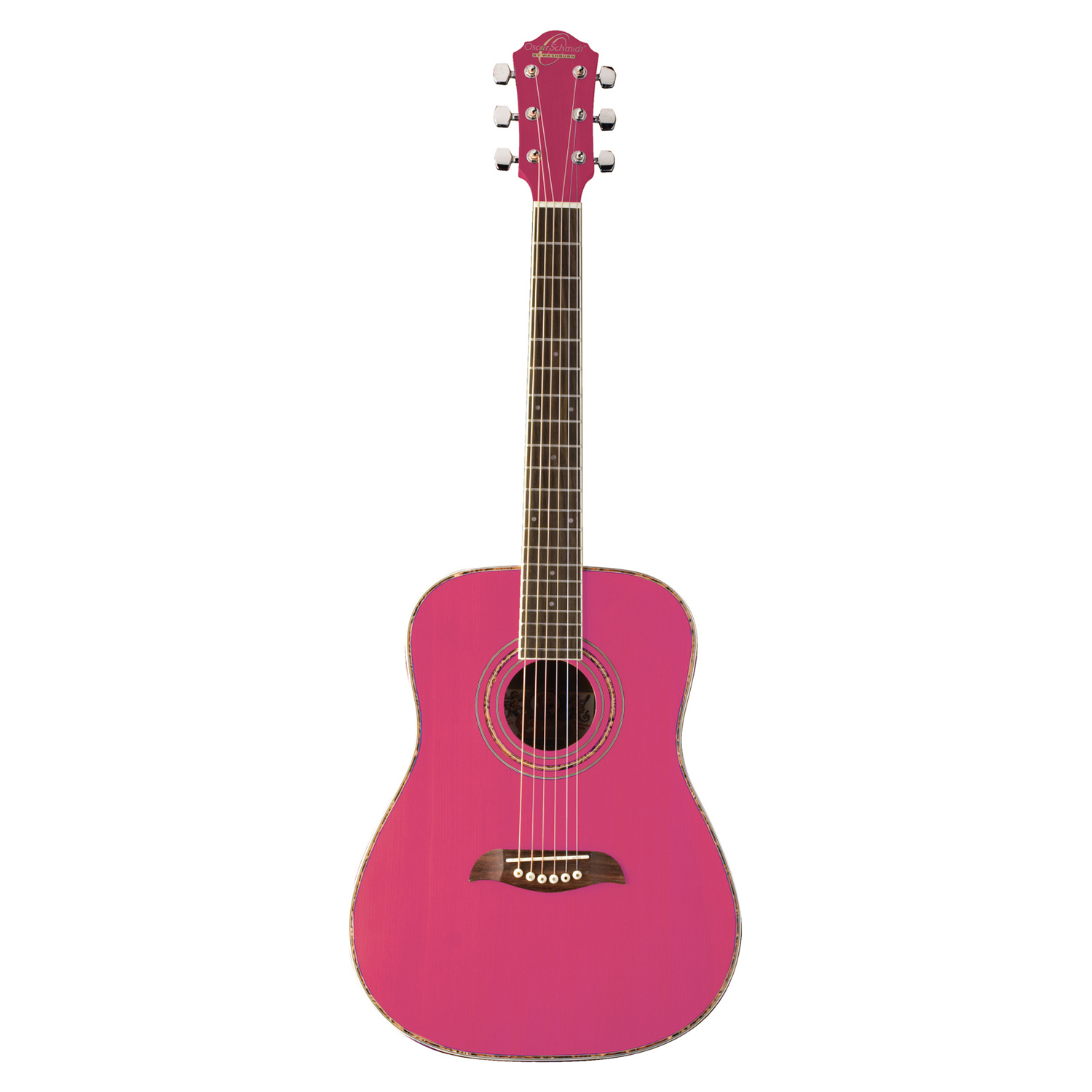Oscar Schmidt OGHS  1/2 Size Dreadnought Acoustic Guitar - Pink
