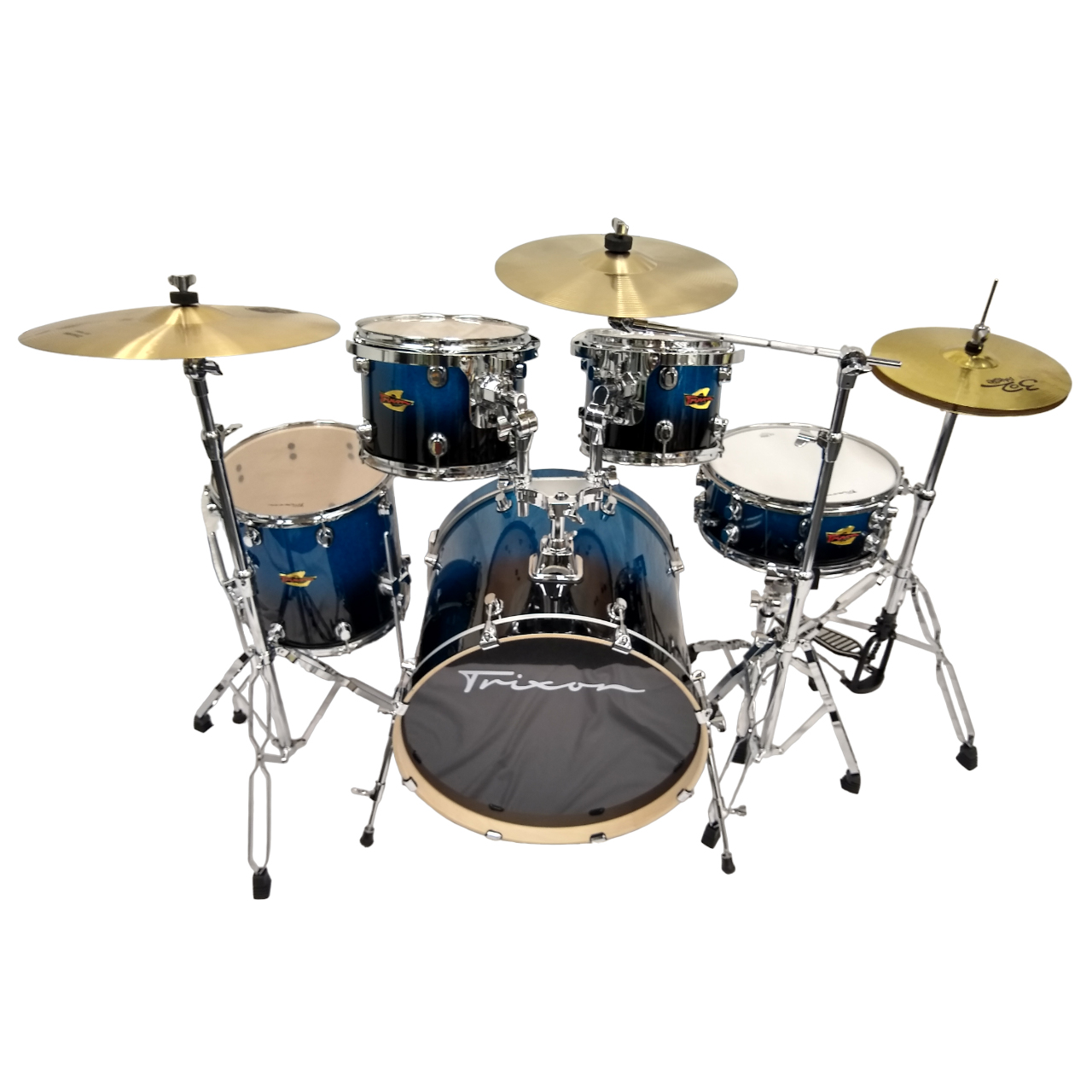 Trixon War Series 5 Piece Blue Fade Sparkle Drumset