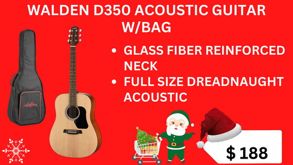 WALDEN D350 ACOUSTIC GUITAR W/BAG