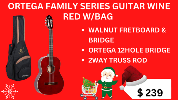Ortega Family Series Guitar Wine Red W/BAG